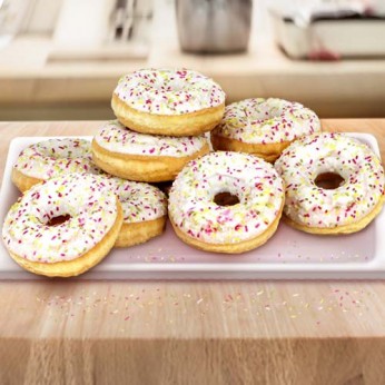 12 donuts au chocolat blanc confettis