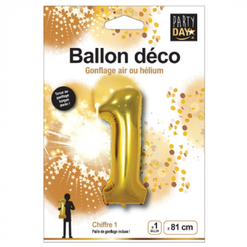 Ballon couleur Or chiffre 1