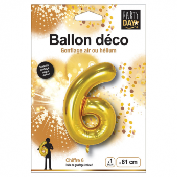Ballon couleur Or chiffre 6