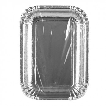 2 plateaux rectangles argent