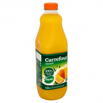 Jus d'orange 100% pur fruit pressé pulpé Carrefour