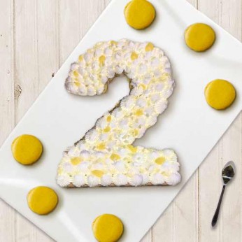 Number Cake - Chocolat blanc / Citron - Numéro 2 - 15 parts