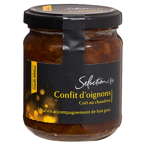 Confit d'oignons Carrefour Selection - Sauces et condiments - Les à cotés -  Notre carte