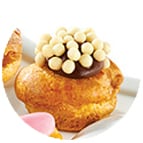 Minis choux craquelin chocolat noisette