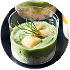 Minis cups saumon norvégien (saumon et crème légère au thé vert matcha)